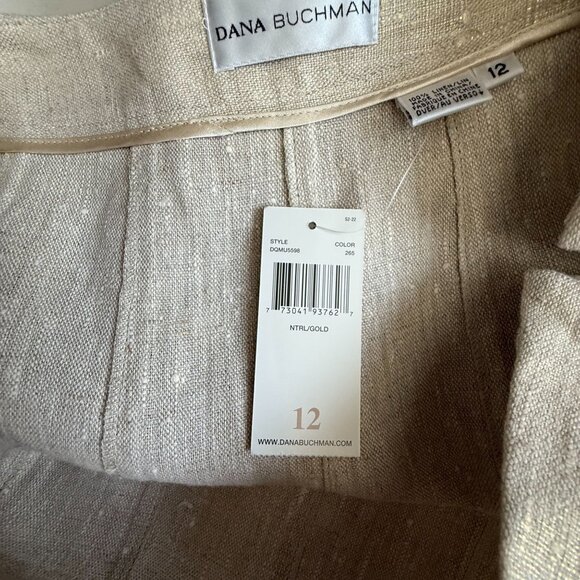 NWT Dana Buchman 100% Linen Straight & Pencil Skirt Women's 12 Beige Modern - Picture 6 of 8